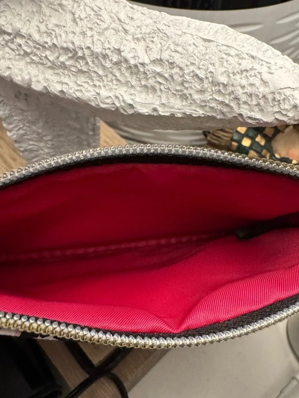 Victoria's Secret Pink Black Leopard Animal Print Wristlet Pouch Gold VS Logo